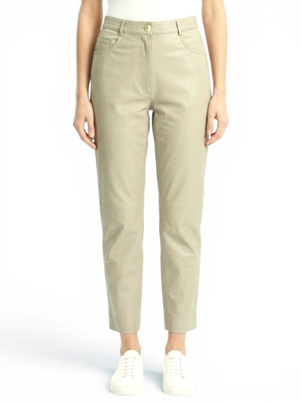 Lew Magram Vintage 80s Ivory Vanilla Leather Pants NWT New Dead Stock Retro 8